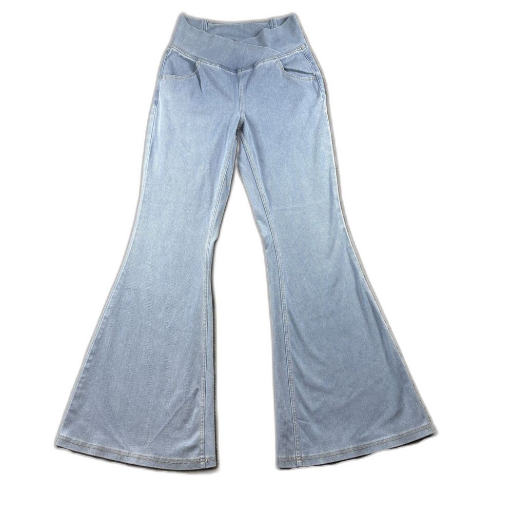 Halara Flex High Waisted Crossover Pocket Cool Touch Flare Jeans Small P215